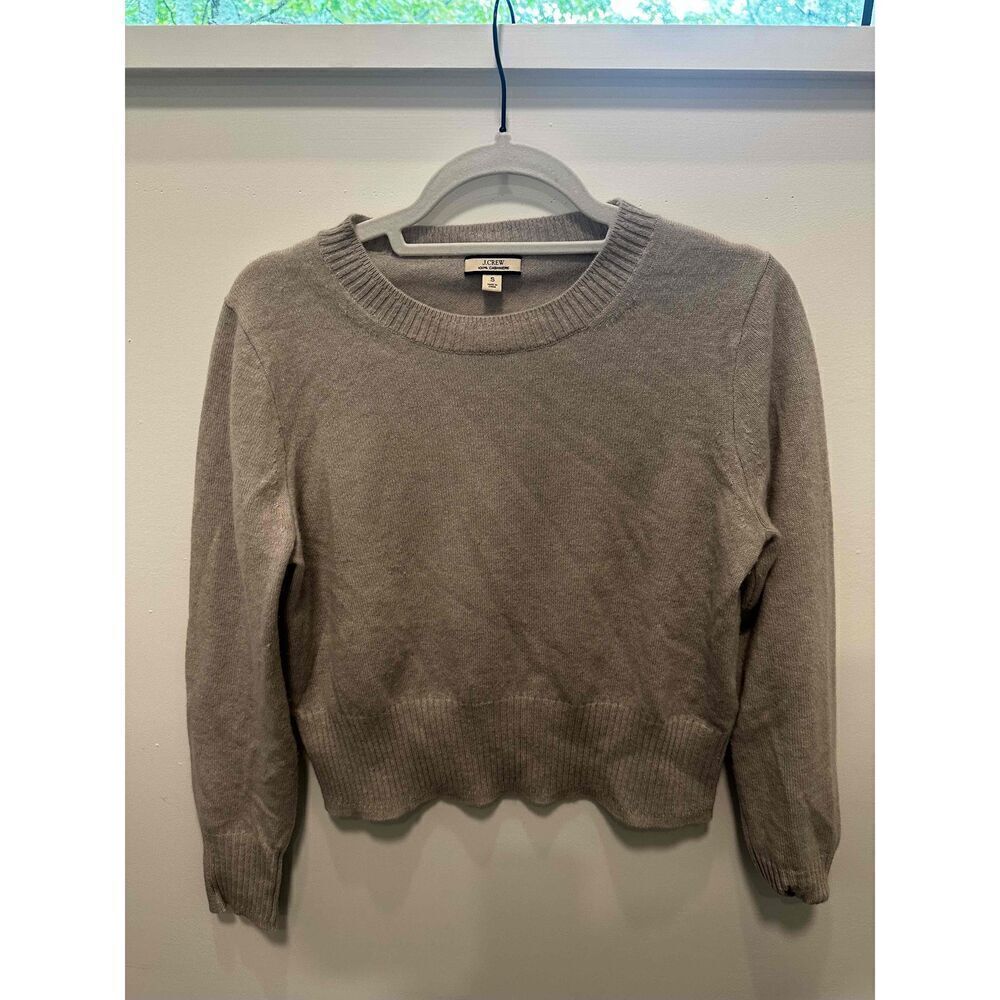 J.Crew Womens Crew Neck Cashmere Sweater Size Small Long Sleeve Ribbed Hem